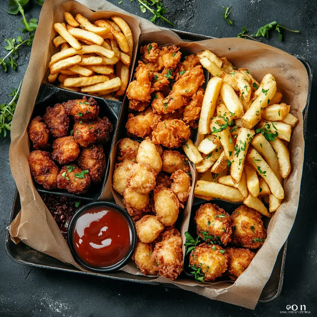 Fish and chips wrapped in biodegradable paper, emphasizing eco-friendly practices.