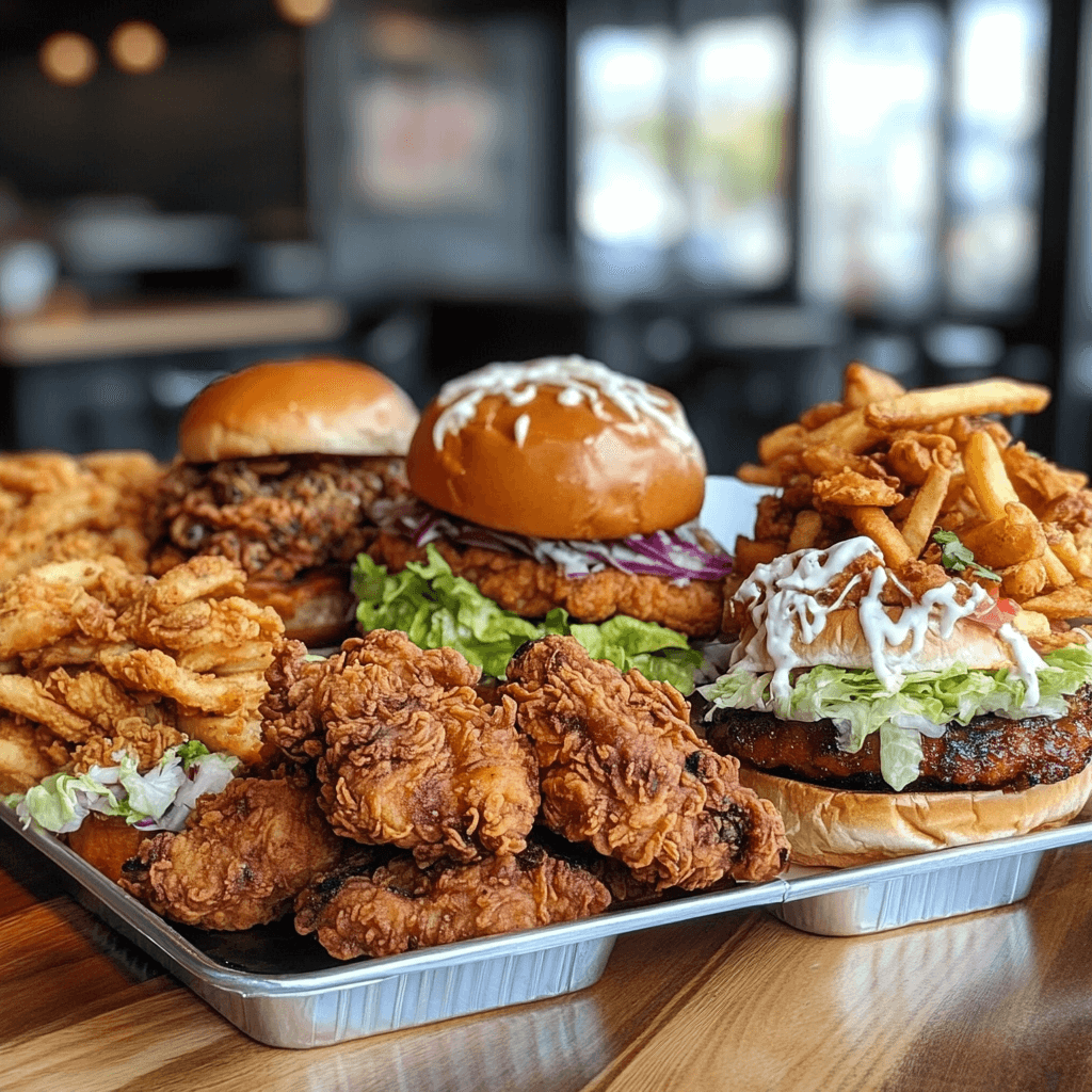 Close-up of crispy fried chicken wings